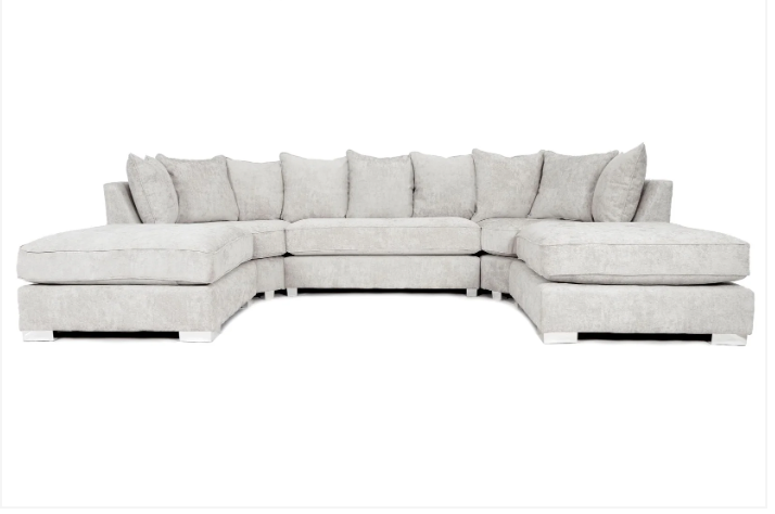 Bishop U-Shape Sofa Alaska Silver Scatterback