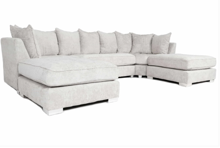 Bishop U-Shape Sofa Alaska Silver Scatterback