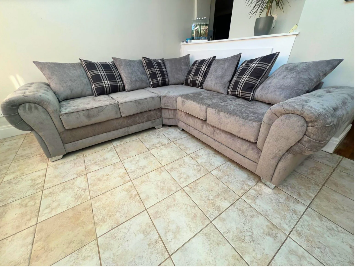 Verona Scatter Back Corner 2C2 Sofa Grey