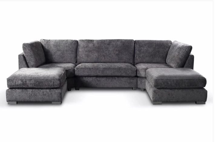 Bishop U-Shape Sofa Alaska Platinum
