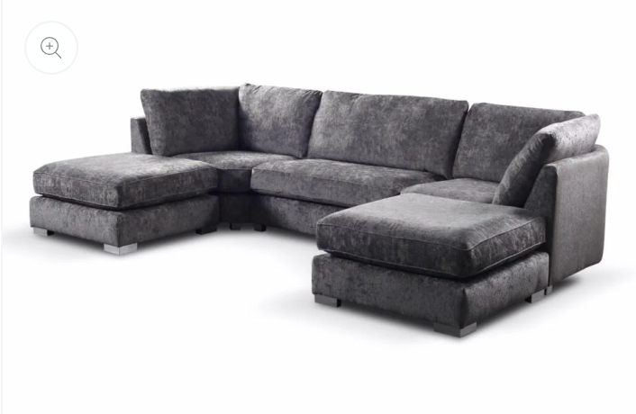 Bishop U-Shape Sofa Alaska Platinum