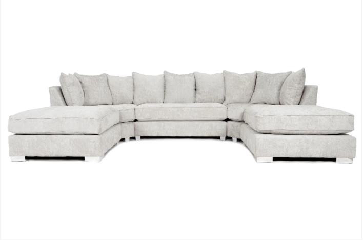 Bishop U-Shape Sofa Alaska Silver Scatterback