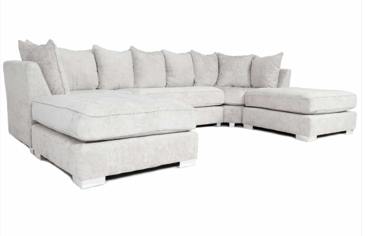 Bishop U-Shape Sofa Alaska Silver Scatterback