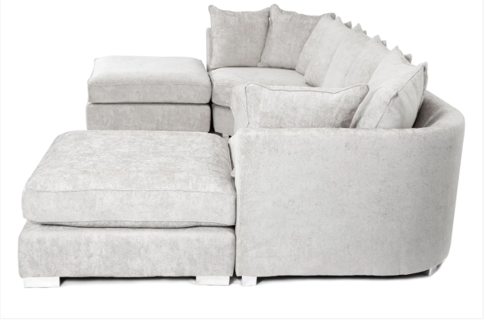 Bishop U-Shape Sofa Alaska Silver Scatterback