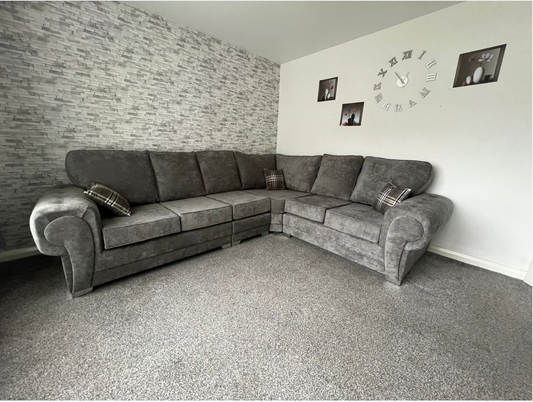 6 Seater Verona Full Back Corner Sofa Grey, Black, Mink (0)