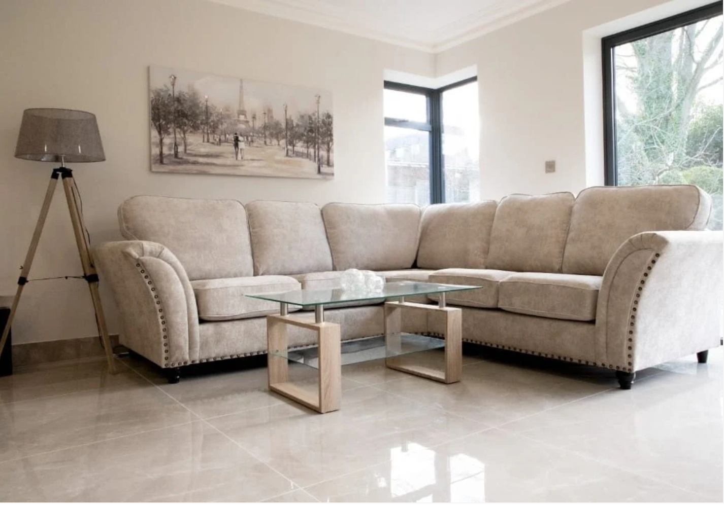 Cambridge Full Back Large Corner 2C2 Sofa Alaska Silver