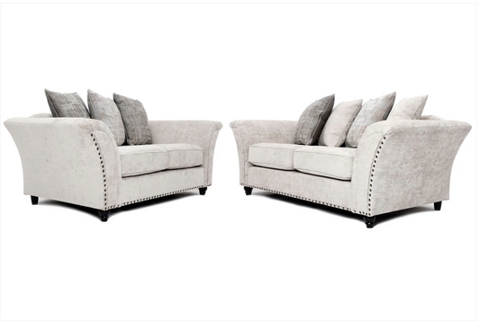 Cambridge Scatter Back 3 + 2 Seater Sofa Set Alaska Silver