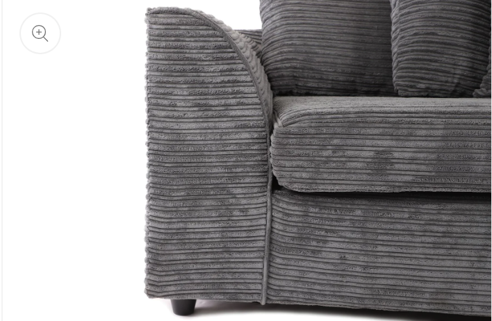 Byron LH Corner Sofa Grey Cord