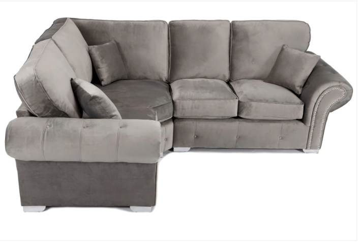 Oakland 1C2 Corner Sofa in Plush Grey