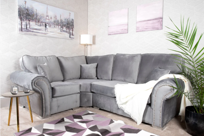 Oakland 1C2 Corner Sofa in Plush Grey