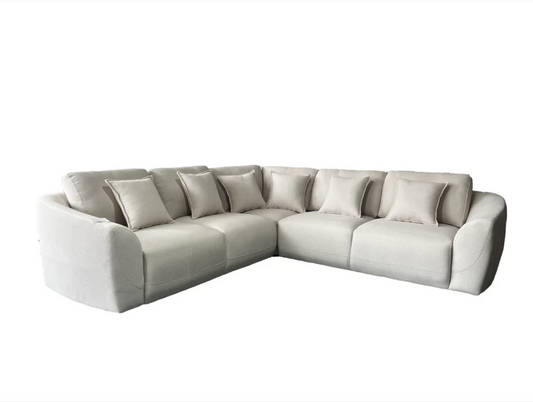 Bronte 5 Seater Modular Corner Cream