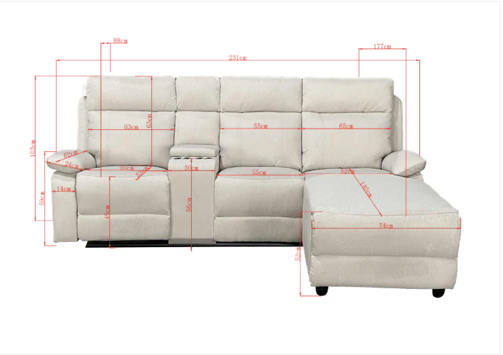 Serenova White Recliner L Shape Corner Sofa