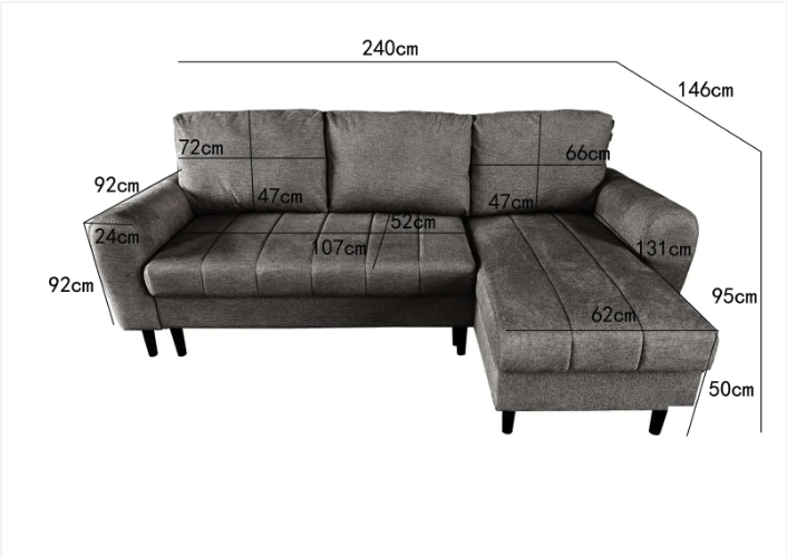 Amora Universal Corner Sofa bed With Storage