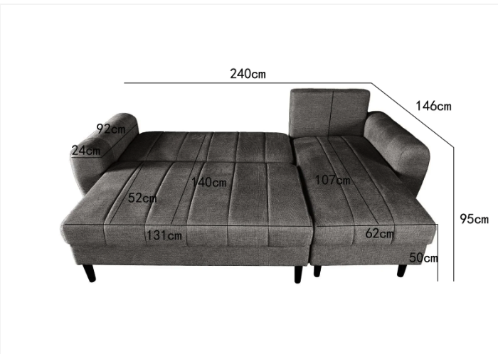 Amora Universal Corner Sofa bed With Storage
