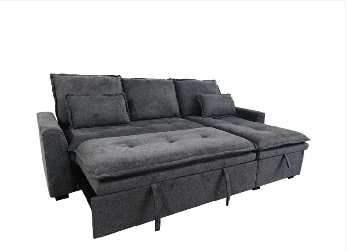 Cozeo Corner Sofa bed with Storage Chase Silver or Grey