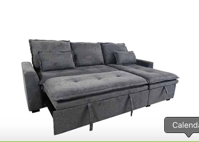 Cozeo Corner Sofa bed with Storage Chase Silver or Grey