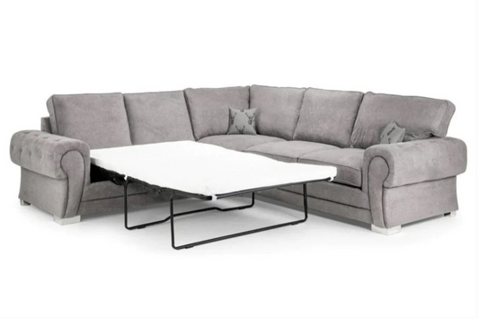 Verona Full Back Large Corner Sofa Bed Grey