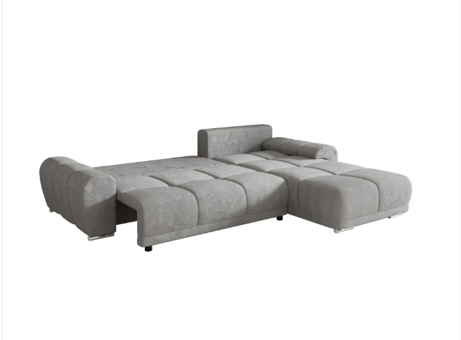 Gebba Corner Sofa Bed with Storage, Grey or Cream