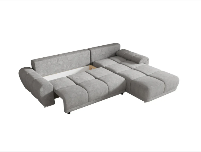 Gebba Corner Sofa Bed with Storage, Grey or Cream