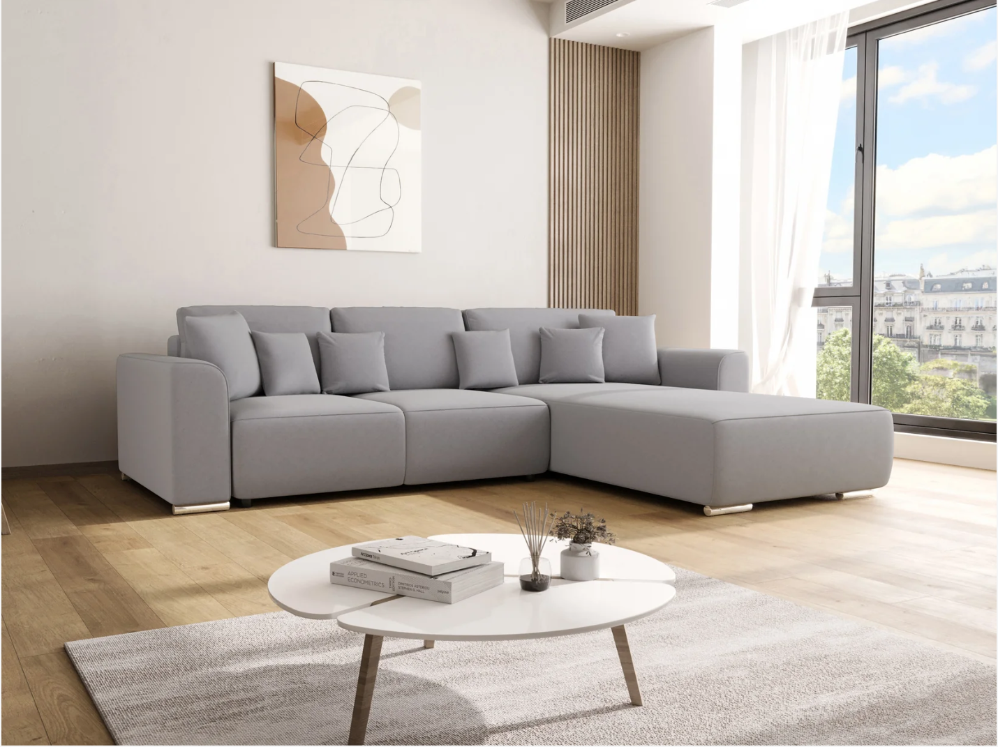 Gusto Corner Sofa Bed Grey or Beige