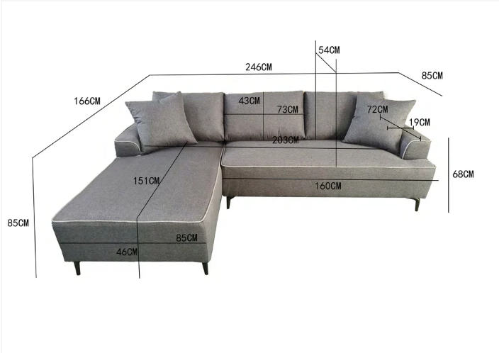 Aero Corner Sofa Grey or Beige
