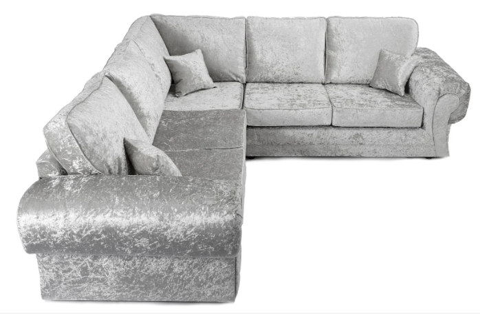 Tangent Large Corner 2C2 Sofa Silver Shimmer