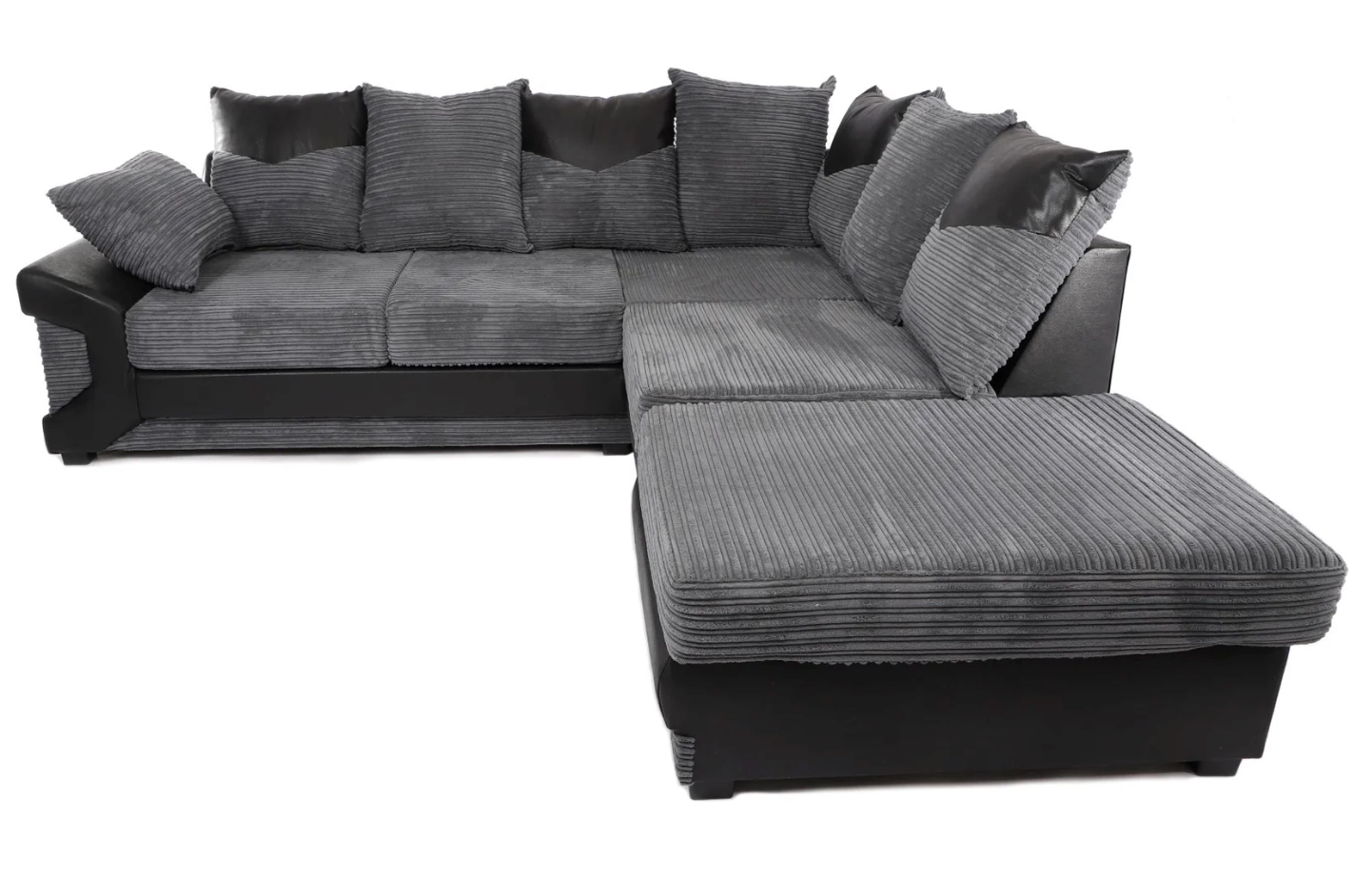Dino Right Hand Corner Sofa Black/Grey