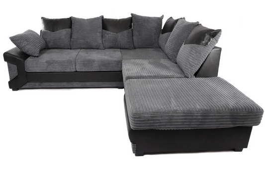 Dino Right Hand Corner Sofa Black/Grey