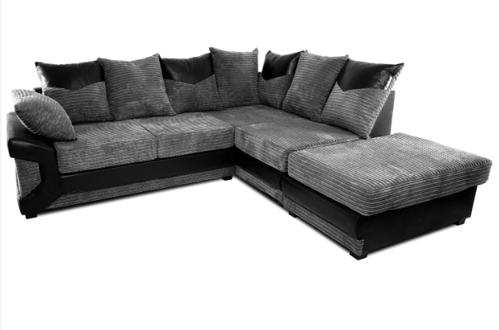 Dino Right Hand Corner Sofa Black/Grey