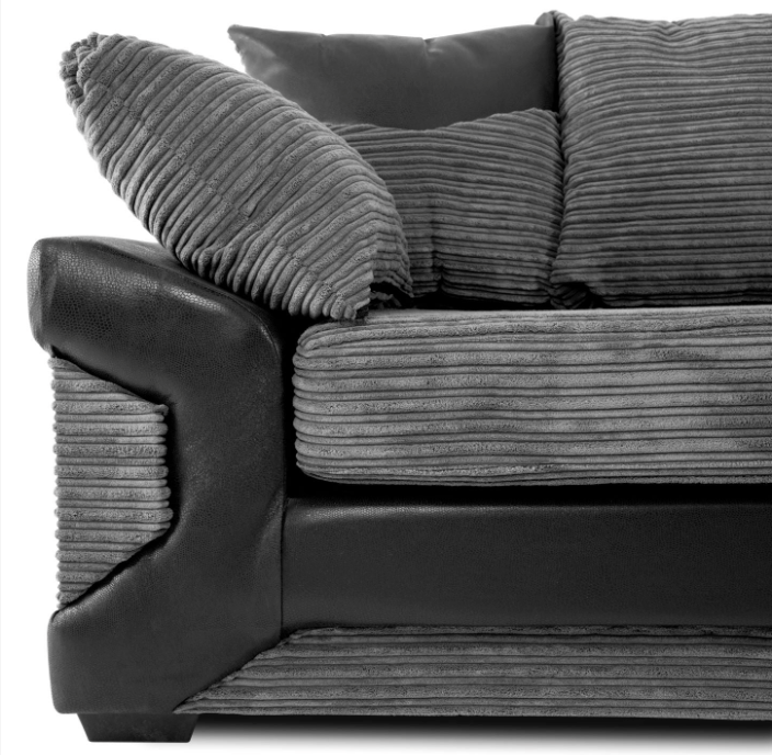 Dino Right Hand Corner Sofa Black/Grey