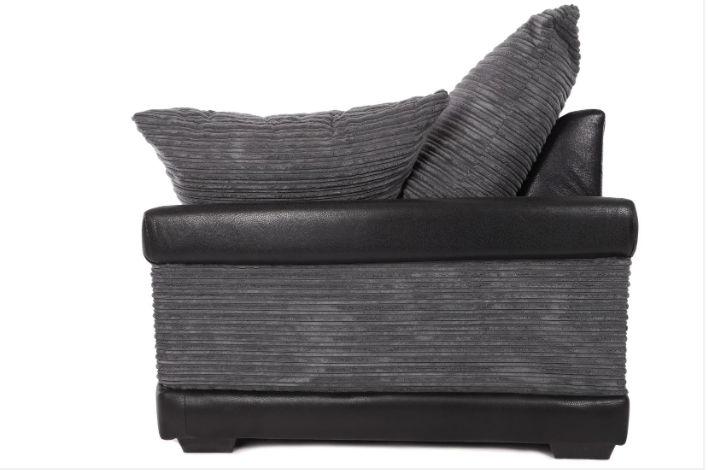 Dino Right Hand Corner Sofa Black/Grey