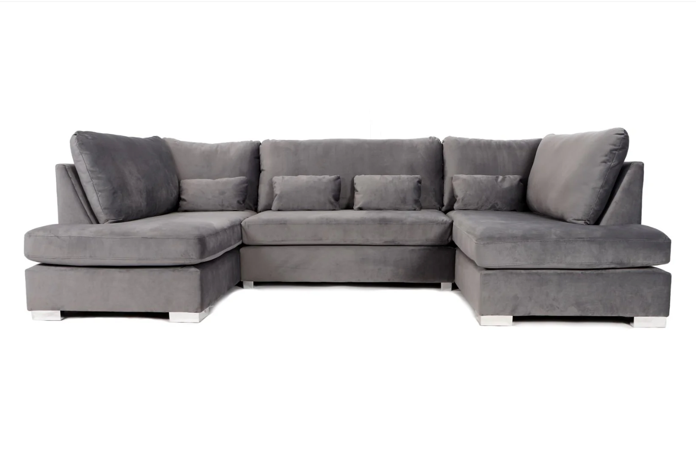 London U-Shape Sofa Plush Steel