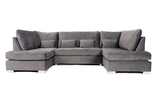 London U-Shape Sofa Plush Steel