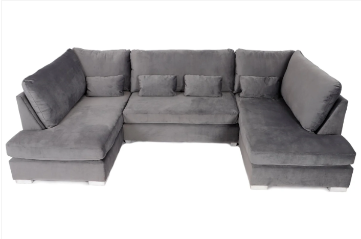 London U-Shape Sofa Plush Steel