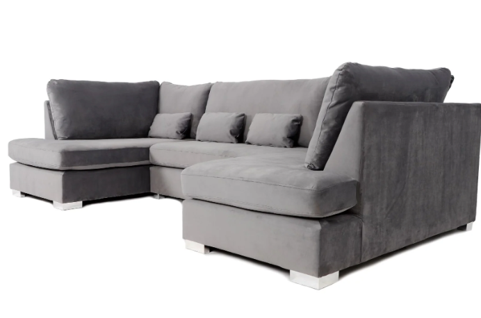 London U-Shape Sofa Plush Steel