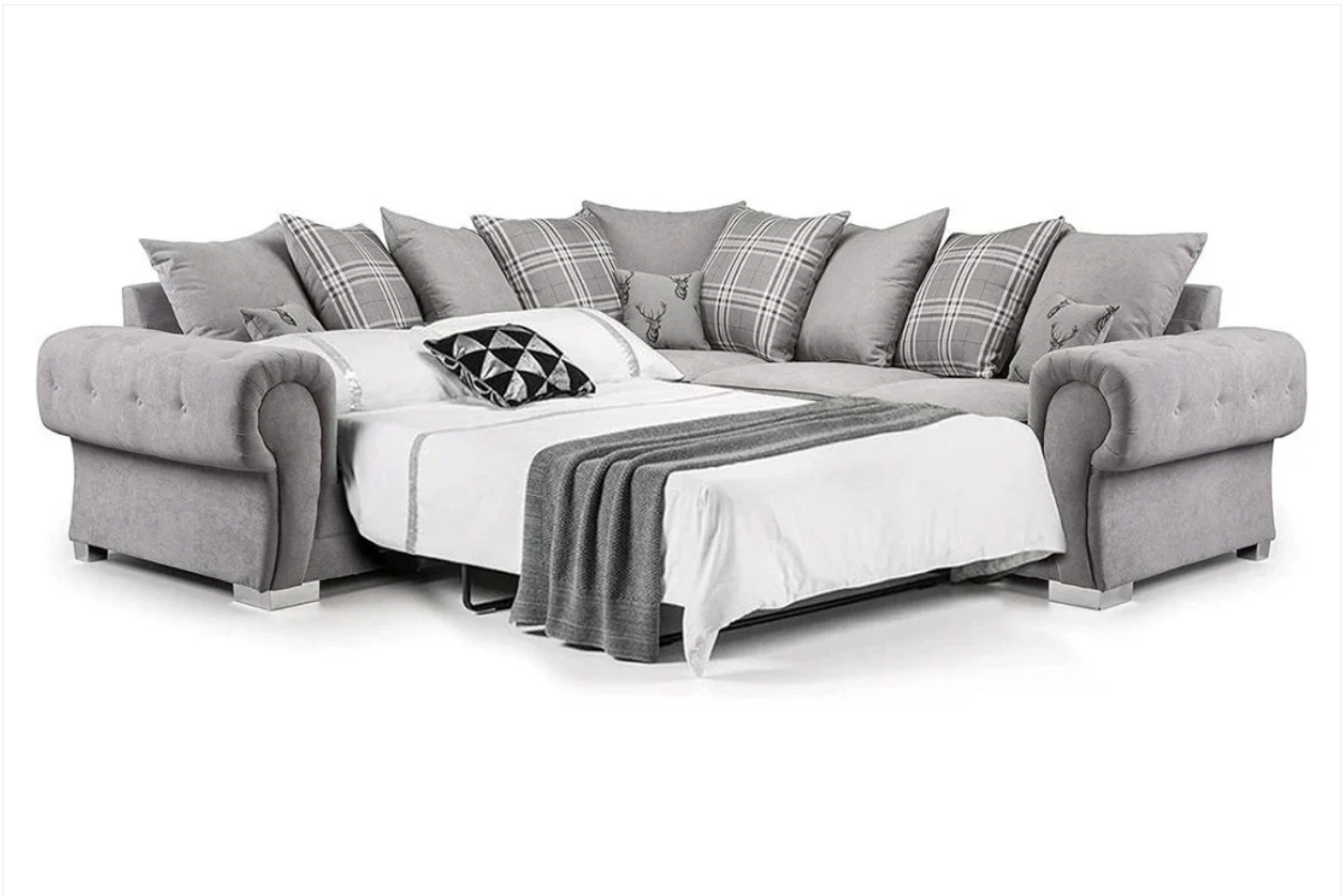 Verona Scatter Back Large Corner Sofa Bed Grey