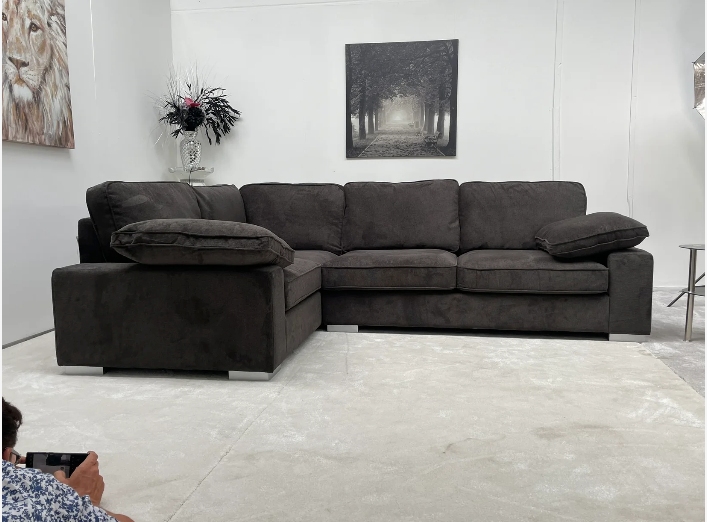 Ascot Left Hand Corner Sofa - Linen Grey