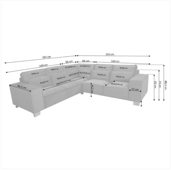 Sloanne Corner Sofa Plush Grey