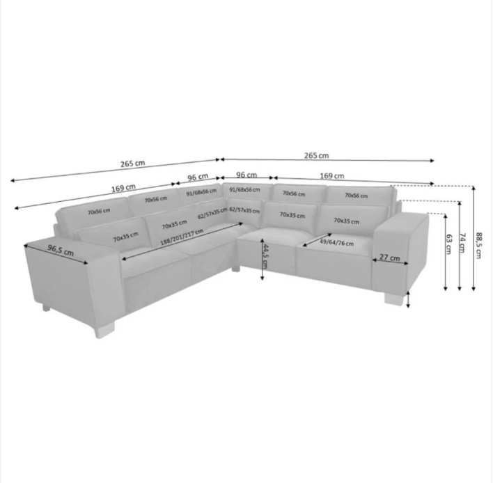 Sloanne Corner Sofa Black