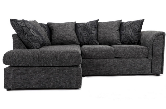 Byron LH Corner Sofa Black Dundee