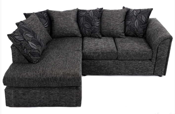 Byron LH Corner Sofa Black Dundee
