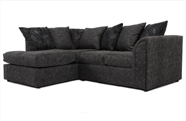 Byron LH Corner Sofa Black Dundee