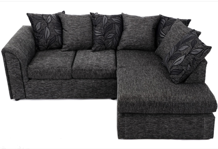Byron RH Corner Sofa Black Dundee