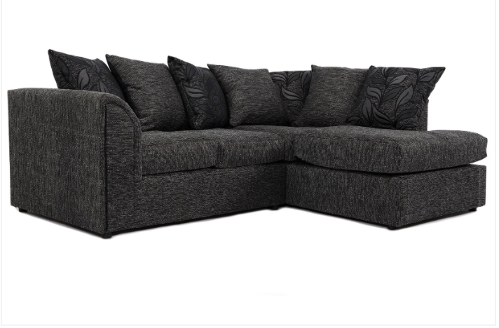 Byron RH Corner Sofa Black Dundee