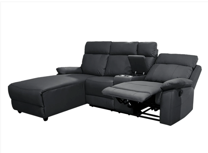 Serenova Black Recliner L Shape Corner Sofa