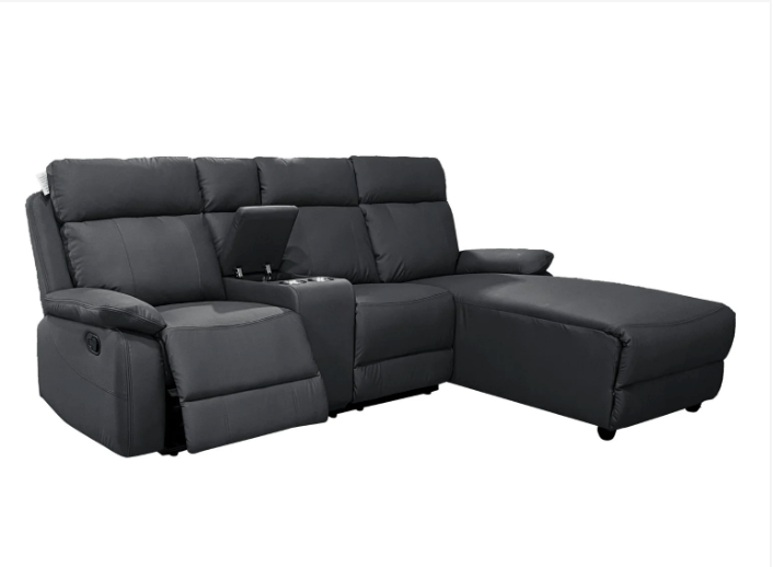 Serenova Black Recliner L Shape Corner Sofa
