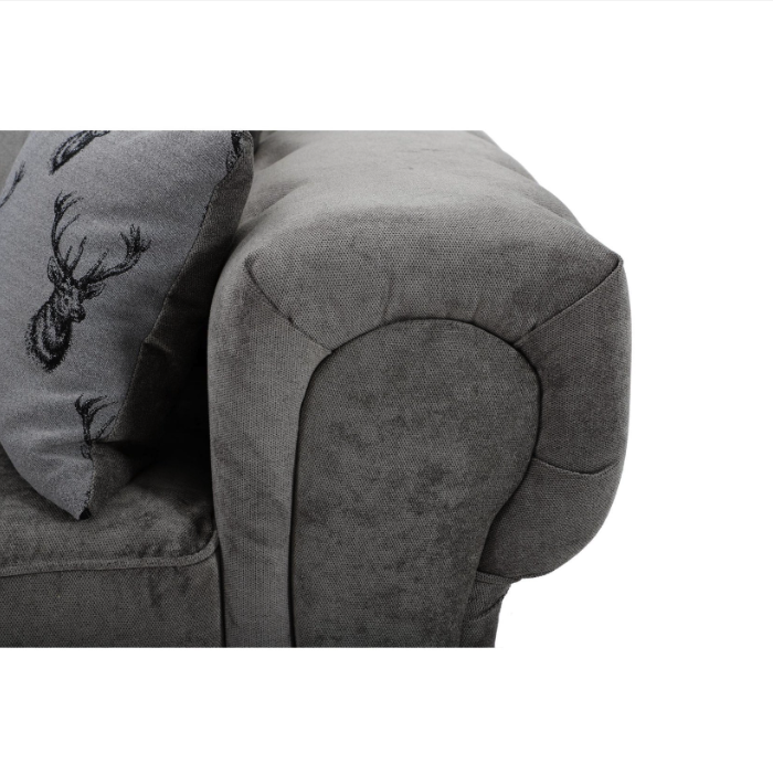 Verona Full Back 3 Seater Sofa Grey