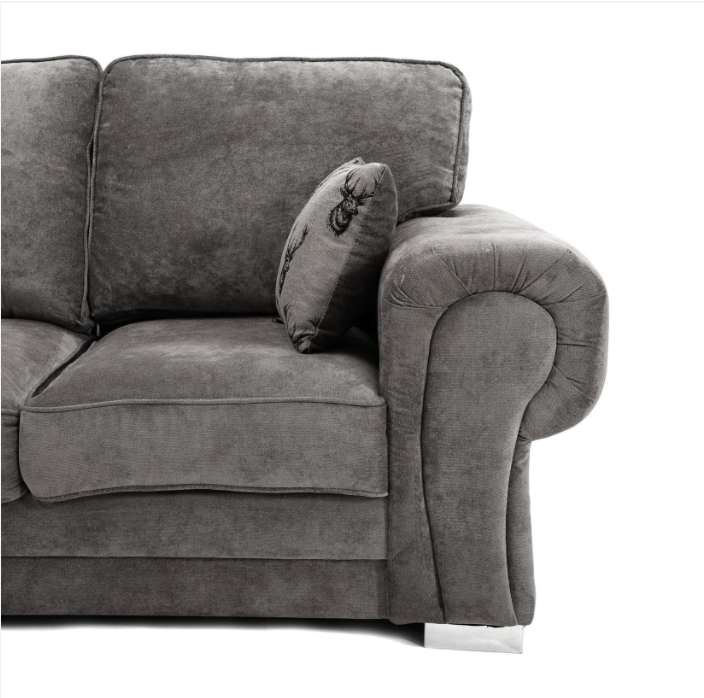 Verona Full Back 3 Seater Sofa Grey