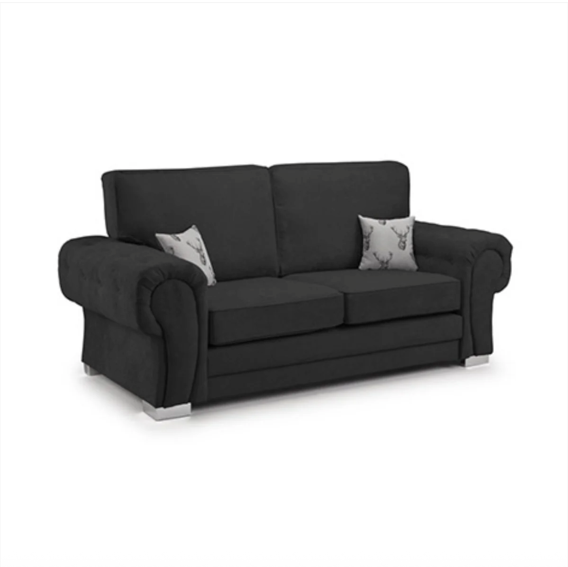 Verona Full Back 3 Seater Sofa Black