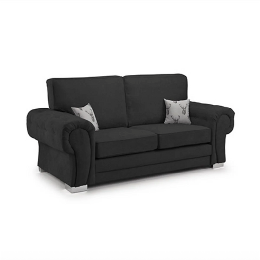 Verona Full Back 3 Seater Sofa Black